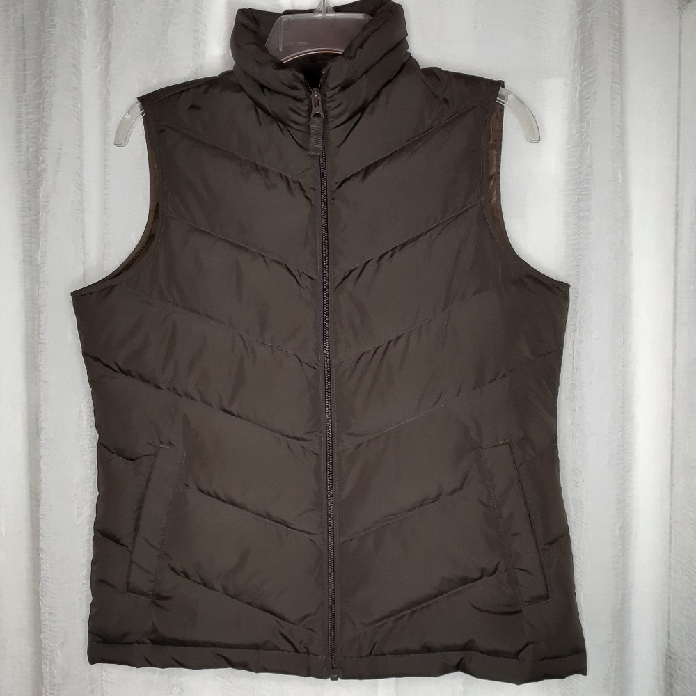 Lands'End‎ Brown Down Filled Puffer Vest Size S.
